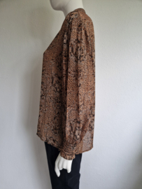 Alix blouse. Maat M. Bruin/print.