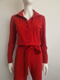 Studio Anneloes skinny fit jumpsuit Angelique. Maat L. Rood/travelstof.