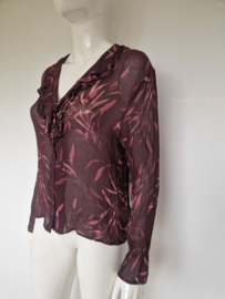 Claudie Pierlot Paris blouse. Maat 40, Bordeaux/print
