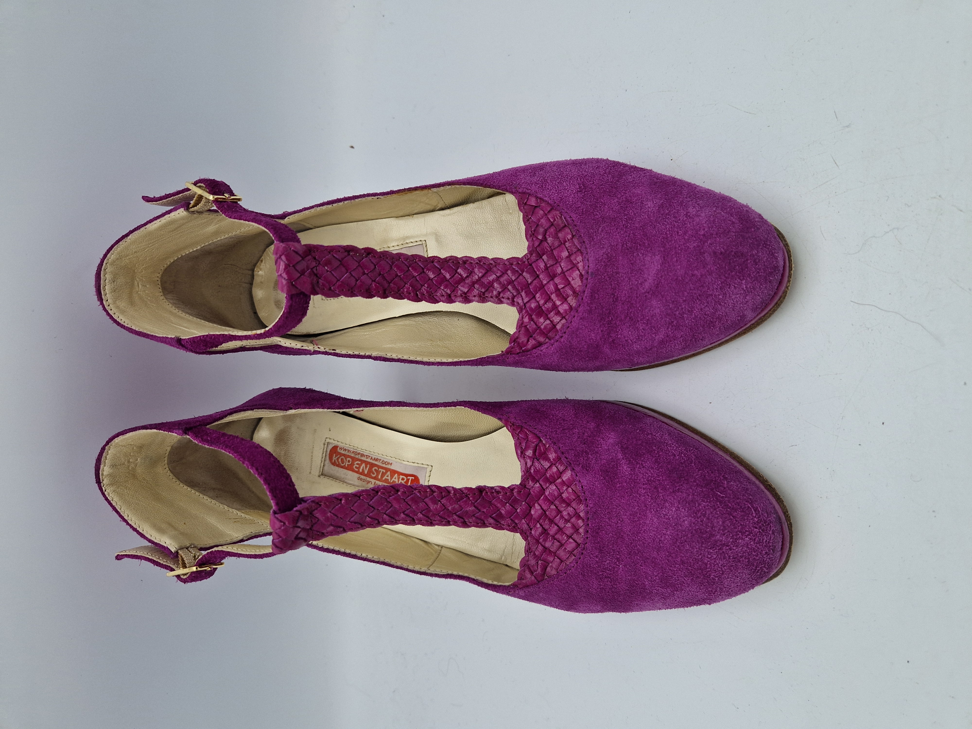 Kop en Staart pumps. Maat 39, Fuchsia/leer.