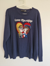 Love Moschino trui. Maat 40/42, Blauw/wol.