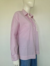 Madeleine blouse. Maat M. Roze/wit gestreept.