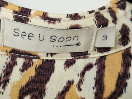 See U Soon blouse. Mt. 3, Beige/bruin.