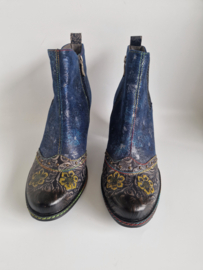 Laura Vita enkellaarsjes |Maat 42 | Blauw/bloemendessin |
