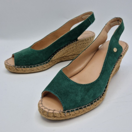 Fred de la Bretoniere peeptoes. Mt. 38. Groen/suede.