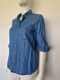 Jeans denim blouse. Mt. 38, Blauw.