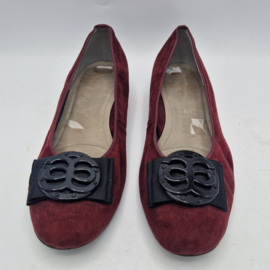Luftpolster ballerina's. Maat 40, Wijnrood/suede.