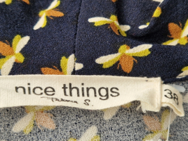 Nice Things zomerjurk. Maat 38, Donkerblauw/print.
