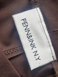 Penn & Ink N.Y. pantalon. Maat 40. Chocoladebruin/travelstof.