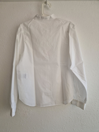 Closed blouse. Maat S. Wit/bio katoen