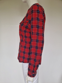 King Louie blouse. Maat 42, Rood/tartan ruit.