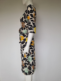 Juffrouw Jansen midi jurk. Maat S. All over print.