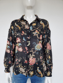 GP & J. Baker by H&M blouse. Mt. 38, Zwart/print.