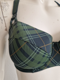 Marlies Dekkers Gloria Plunge balconette BH. Maat 75E. Groen/ruit.