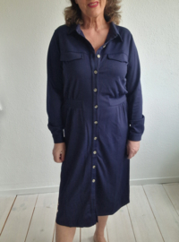 Ivy Beau doorknoopjurk. Maat 44, Blauw.