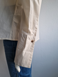 Summum blouse met kanten voorpand. Maat 36, Crème.