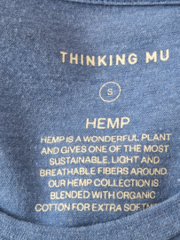 Thinking Mu shirt. Maat S. Blauw/hennep.