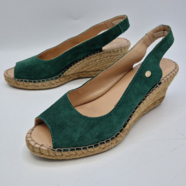 Fred de la Bretoniere peeptoes. Mt. 38. Groen/suede.