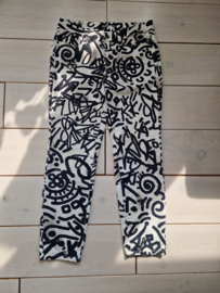 Cambio jeans Lemon. Maat 40, Wit/zwart/print.