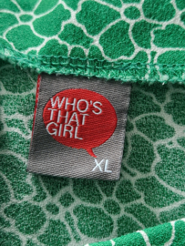 Who's That Girl rok. Maat XL. Groen/print.