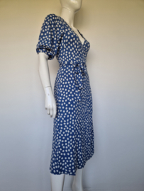 Juffrouw Jansen overslagjurk. Maat S. Blauw