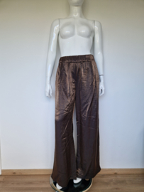 By-Bar Benji High Waist Wide fit. Maat XL. Bruin/metallic.