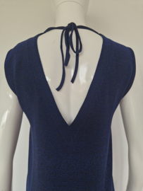 Supertrash lurex jurk in donkerblauw. Maat S.