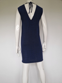 Supertrash lurex jurk in donkerblauw. Maat S.