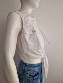 Lui Jo Cropped blouse. Maat 36, Wit