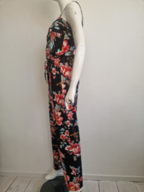 King Louie jumpsuit. Maat M. Zwart/bloemenprint.