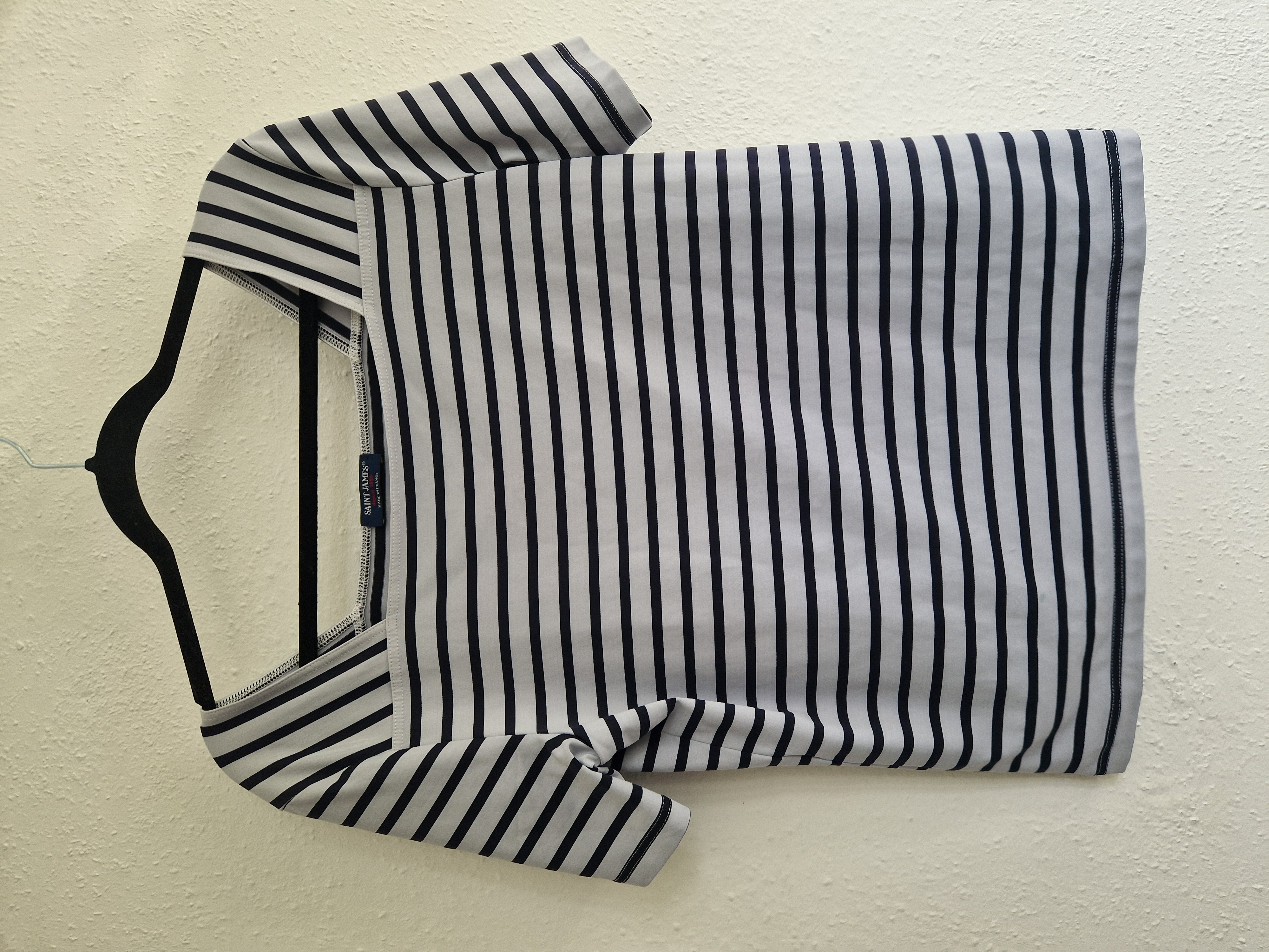 Saint James t-shirt Pleneuf Neige/navy. Maat 40/42
