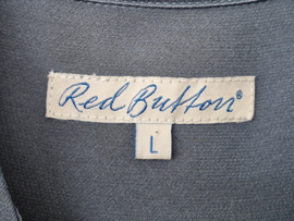 Red Button blouse. Maat L. Ijsblauw/satijn.