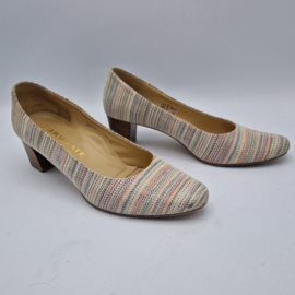 Brunate pumps. Maat 39, Multicolor/leer.