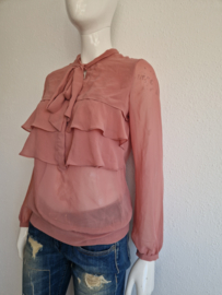 Morgan roezel blouse. Maat 38, Oudroze.