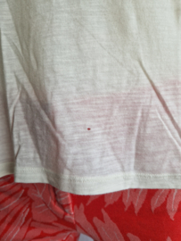 SET shirt. Maat 36, Crème/rood/tekst.