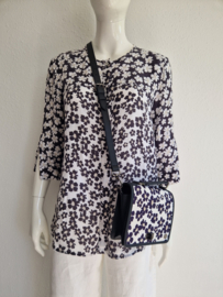 Riani blouse. Maat 40, Antraciet/ bloemenprint.