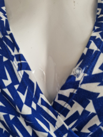 Claudia Sträter wikkeljurk. Maat 44, Blauw/wit.