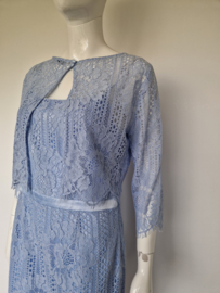Steps kanten jurk met bolero. Maat 38/40. Lichtblauw
