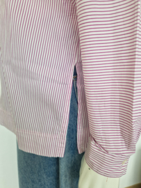 Madeleine blouse. Maat M. Roze/wit gestreept.