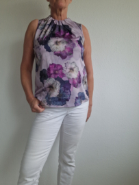 Comma top. Maat 38, Lila/bloemenprint.