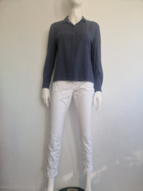 Marc O'Polo blouse. Maat 42, Donkerblauw/stippenprint.