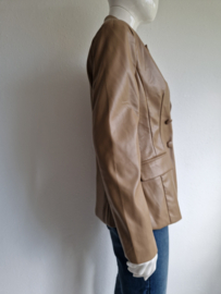 Via Fillungo double breasted blazer. Maat 42, Karamel/imitatieleer.