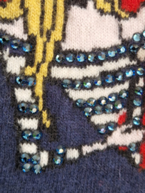 Love Moschino trui. Maat 40/42, Blauw/wol.