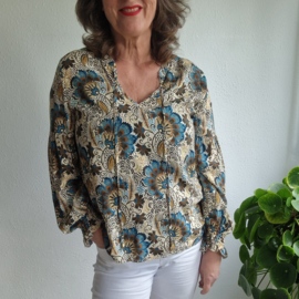 Geisha blouse top. Maat 40. Floral print.