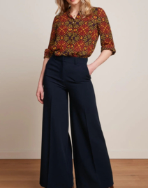 King Louie Maisie blouse Zesty. Maat 40, Roestbruin/ print.
