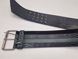 Just Cavalli tailleriem. 85 cm. Zwart/groen/leer.