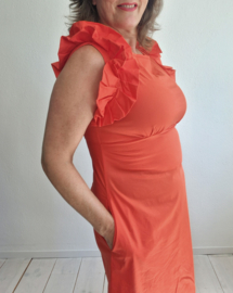 Via Fillungo maxi jurk. Maat L. Rood.