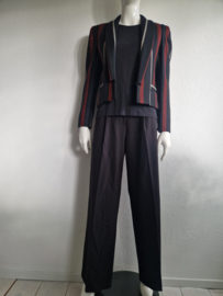 Zapa  vintage wollen blazer. Maat 36. Zwart/streep.