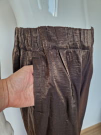 By-Bar Benji High Waist Wide fit. Maat XL. Bruin/metallic.