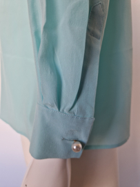 Boutique Moschino ruffle blouse. Maat 36, Aqua.